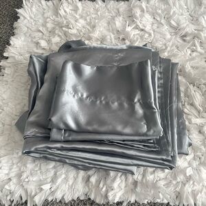 Grey Ultra Smooth Satin Sheet Set Queen